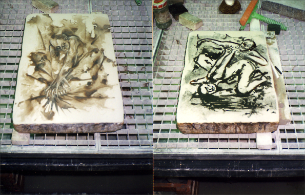 Lithografiesteine in Bearbeitung | lithographystones in process